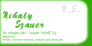 mihaly szauer business card